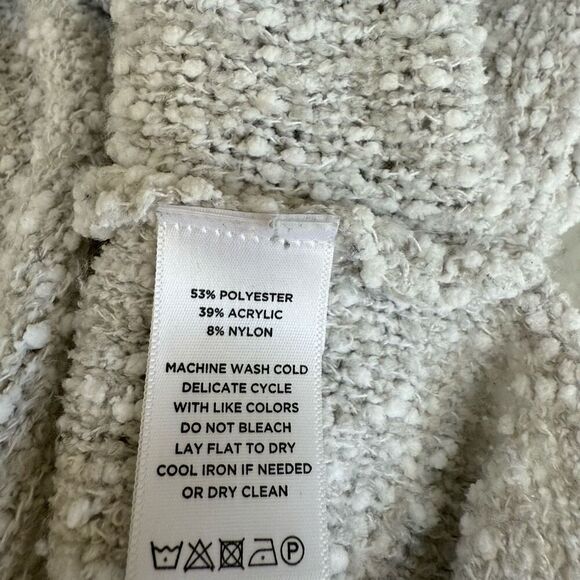 Lilla p textured grey tie shoulder sweater size S - Picture 5 of 7